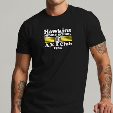Imagem de Camiseta Stranger Things Hawkins Masculina Nerd Geek Algodão Hawkins M