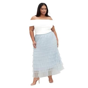 Imagem de City Chic Saia feminina plus size - Averi, Azul-celeste, 48