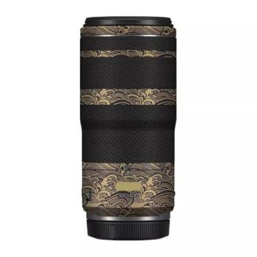 Imagem de 100-400 5.6-8 Adesivo de lente de câmera antiarranhões para Canon RF100-400mm F5.6-8 é USM Coat Wrap película protetora cobertura corporal (ouro onda)