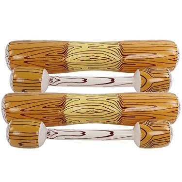 Imagem de SUNGOOYUE Água Tampão de Brinquedo de Brinquedo Esportes Aquáticos para Adultos, Uma Bóia Compacta para Piscina, o Melhor Verão, o Melhor Verão, 2 Racket 2 Buffer (Cor de madeira)