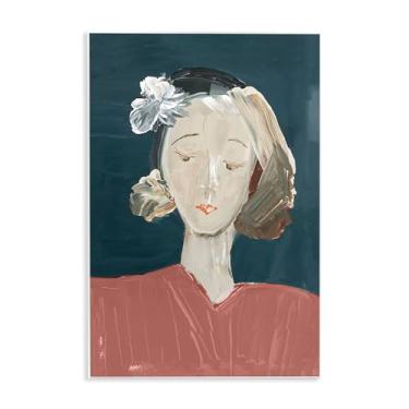 Imagem de Stupell Industries Retrato feminino vintage placa de parede design de arte por casa cartissi, 15 x 10