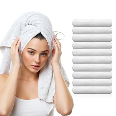 Imagem de Qianyu Pacote com 10 toalhas de banho descartáveis grande toalha comprimida de secagem rápida toalhas de corpo descartáveis toalhas de acampamento de viagem portáteis (139,7 cm x 70 cm) para hotel