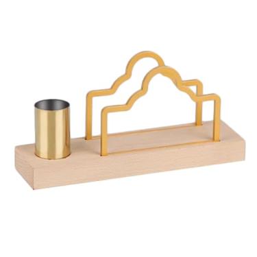 Imagem de Suporte de guardanapo quadrado premium vertical para toalha de papel com dispensador de mesa de aço inoxidável de madeira de faia de nogueira maciça (madeira, 20 * 5,6 * 9,8 cm)