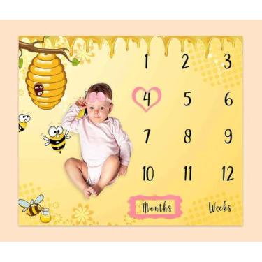 Imagem de Cobertor Baby Milestone PHMOJEN Bee Honeycomb 47x40cm com Acc
