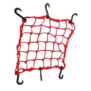 Imagem de Rede Capacete Aranha Redinha Moto Bagageiro vermelho - MANOS TAPETES