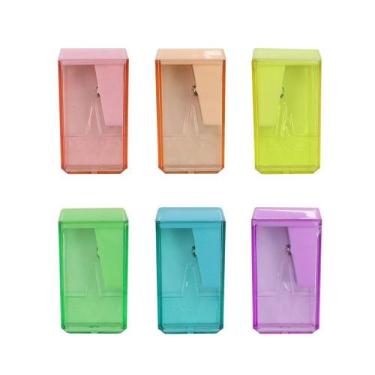 Imagem de Apontador plastico com deposito bloco 4cm pastel - 73001 - LEO&LEO