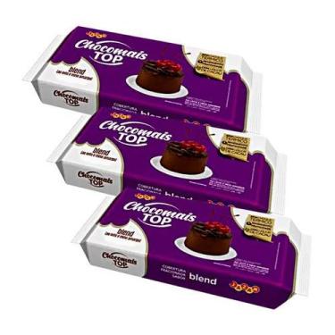 Imagem de Chocolate Blend de Meio Amargo e Ao Leite 3 Pacotes de 1Kg - Jazam