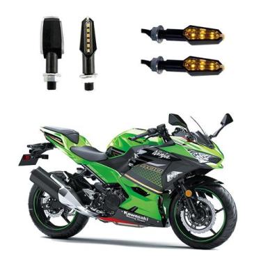 Imagem de KIT 4 Luz Seta Esportiva Pisca de Led Modelo P29 Para Moto NINJA 400cc