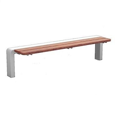 Imagem de Banco externo bancos de parque costas nuas, banco de jardim de madeira maciça com estrutura de metal estável, assentos modernos de lazer ao ar livre para lugares públicos ao ar livre bancos de jardim