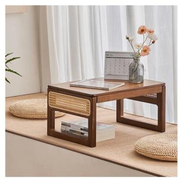 Imagem de YANIR-137 Mesa de centro baixa de bambu para sala de estar, mesa de tatami, mesa de janela, mesa de centro pequena, mesa de tatami de vime, mesa de computador para sala de estar, janela de sacada (02)