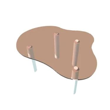 Imagem de YANIR-137 Mesa baixa, janela de baía, janela nórdica, pequena, em forma de nuvem, mesa de café, mesa de vidro temperado, mesa baixa simples, peitoril de janela, mesa para sala de estar, janela