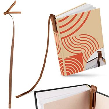 Imagem de Superior Essentials Marcador de página magnético da Planner – Couro legítimo, marcador de página de fita longa única para amantes de livros – Amplie seu amor por livros com nosso elegante marcador de página de fita (1 peça, marrom café)