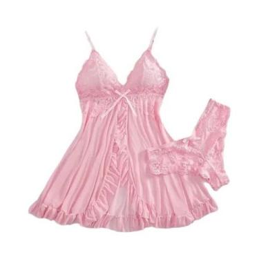 Imagem de Conjunto De Lingerie De Renda plus Size, Camisola Sexy Feminina, Sutiã