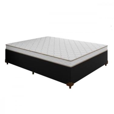 Imagem de Cama Box Casal Conjugada Noruega 138x188x39cm Preto e Branco Lightspum