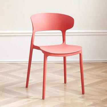 Imagem de Banqueta De Plástico Empilhável Portátil Para Uso Interno Cadeira De Jantar Leve Cadeira De Evento Comercial De Encosto Grosso Para Eventos Escritório Festa De Casamento, G, 41.5x48x77cm(16x19x30inch)