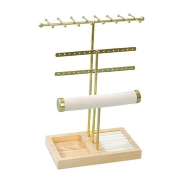 Imagem de Fiocias Suporte para Exposição de Joias, Bandeja Multifuncional para Anéis E Pulseiras para Balcão de Loja, Cômoda, Loja, Madeira Branca