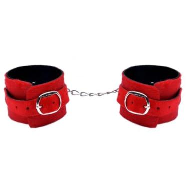Imagem de Algema Bracelete Pelúcia Algema BDSM com Pelúcia e Regulagem para Fantasias DX980 (VERMELHO)