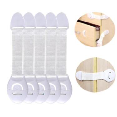 Imagem de Trava de Segurança para bebê Crianças Bloqueio de gaveta 5 Pçs - Gc, B