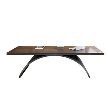 Imagem de ZzleoyuUUs-12 Mesa de escritório de madeira maciça para escritório Boss Workstation Laptop Creative Moon Legs Book Table Study Writing (240 * 90 * 75 cm)