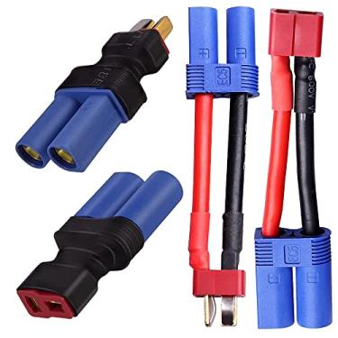 Imagem de 2Pairs EC5 to T Adapter Male Female Connector Plug Set Compatible with Arrma E-flite RC Car Truck Airplane Lipo Battery ESC Balance Charger Motor