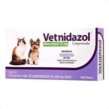 Imagem de Antiparasitário Para Cães Vetnidazol 75mg Vetnil 10 Comprimidos
