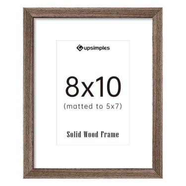 Imagem de Porta-retratos upsimple de madeira maciça natural 8x10 marrom - upsimp