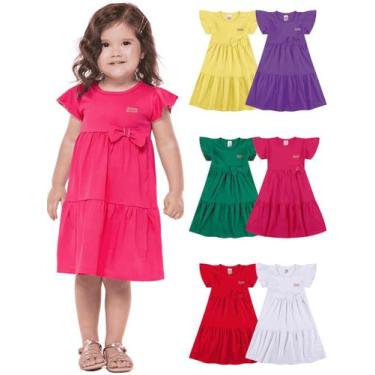 Imagem de Kit 2 Vestidos Infantil bebê Verão Três Marias Com Laço Kit Sortido be