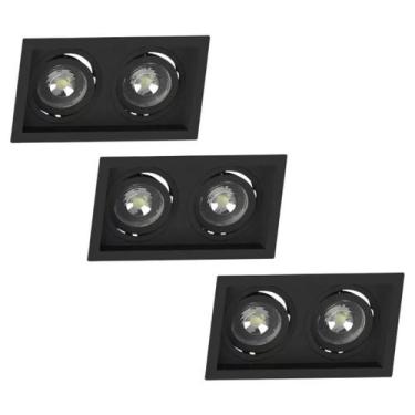 Imagem de 3 Spot Embutir Recuo Duplo Par30 E27 Preto Save Energy