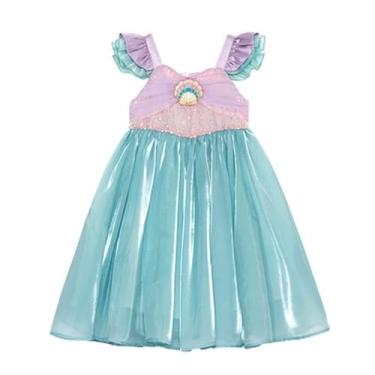 Imagem de Vestido Infantil Princesa Sereia Festa Fantasia Luxo (110)