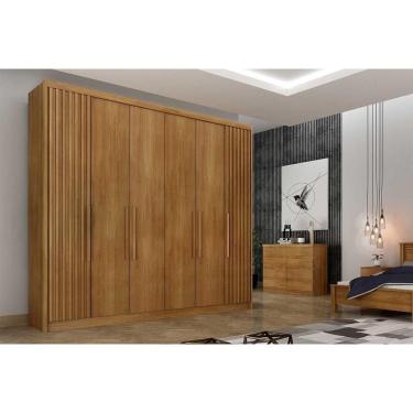 Imagem de Guarda Roupa Casal 6 Portas (2 Ripadas) E 6 Gavetas Bolonha/santoro Cumaru 23 - Novo Horizonte