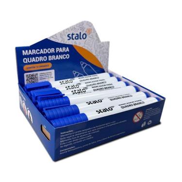Imagem de Caneta Marcador para Quadro Lousa Branco caixa com 12 unidades Stalo, 