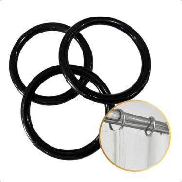 Imagem de Kit 20 Un Argola Grossa Cortina 19mm Varão Fino Comum Simples Ilhós - 