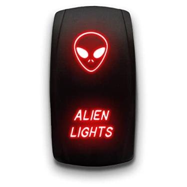 Imagem de ALIEN LIGHTS - Vermelho - STARK Interruptor basculante de LED gravado a laser de 5 pinos - 20A 12V ON/OFF