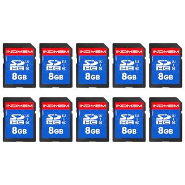 Imagem de Cartão SD INDMEM 8GB, pacote com 10 cartões de memória UHS-I Classe 10 MLC, cartões digitais seguros de alta velocidade para câmeras, DSLR, câmeras de ação - armazenamento confiável