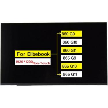 Imagem de Substituição de 40.6 cm N160JCG-GT1 para HP Elitebook 860 G9 G10 G11 865 G9 G10 G11 M73489-S61 N14760-001 FHD+ 1920(RGB) × 1200 30 pinos Tela LCD sem toque Painel