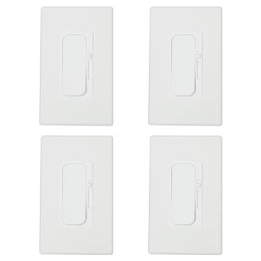 Imagem de Sunlite Interruptor de controle de intensidade triac de barra deslizante, placas de parede sem parafuso incluídas, interruptor de polo único ou 3 vias, 120 volts, máximo de 200 W para LED, máximo de