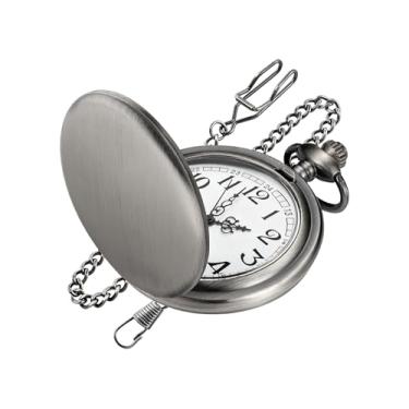 Imagem de Realpoo Relógio de bolso masculino preto liso, quartzo, mostrador digital árabe com corrente, relógio de bolso masculino de quartzo suave, CF-new44, Clássico