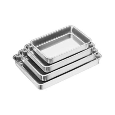 Imagem de Kit 4 Assadeira Retangular Forma Bolos Tortas N1 N2 N3 N4 - Gastrobel