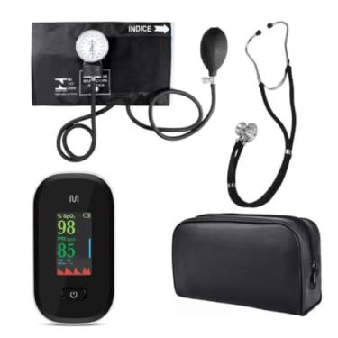 Imagem de Kit Acadêmico Para Enfermagem Premium Com Oxímetro E Estojo… (PRETO)