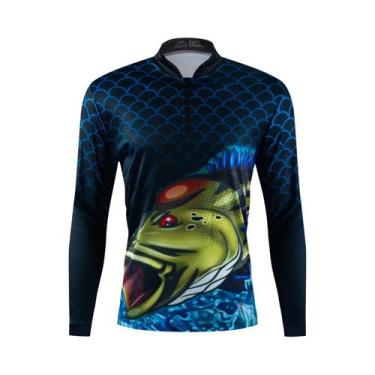 Imagem de Camisa de Pesca Manga Comprida - Secagem Rápida e Proteção Solar, BR-P