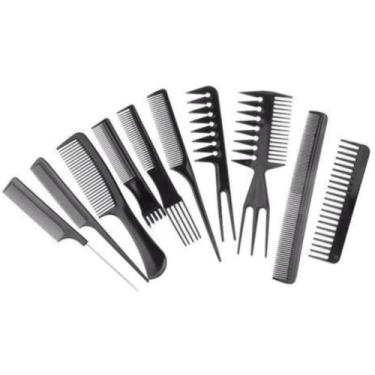 Imagem de Kit com 10 pentes diversos modelos para Salão de cabeleireiro e Barbea