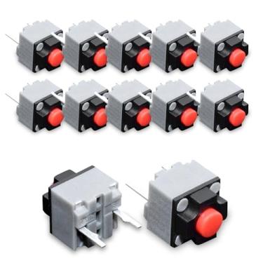 Imagem de RUNJRX 10 peças Kailh Silent Mouse Micro Switch 6 * 6 * 7,3 mm Interruptor quadrado de botão mudo industrial 10 milhões de cliques (vermelho GMS6.0)
