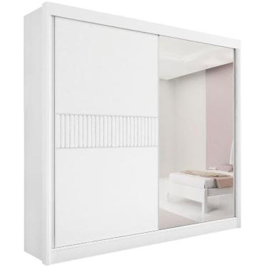 Imagem de Guarda Roupa Titanium Ripado Branco 2 Portas 6 Gavetas D?doro