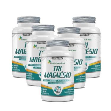 Imagem de Kit 5 Tri Magnésio Taurato+Malato+Bisglinato de Magnésio 5x60 cps Flor