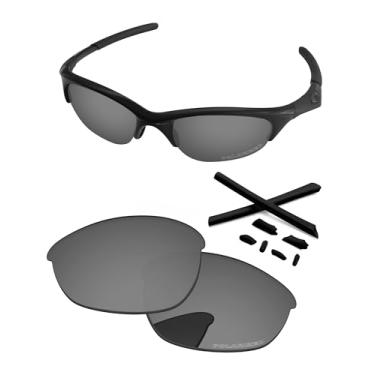 Imagem de PapaViva Lentes de reposição e kits de borracha para óculos de sol Oakley Half Jacket 63 mm preto cromado polarizado