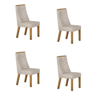 Imagem de Conjunto 4 Cadeiras para Sala de Jantar Aurora Palha
