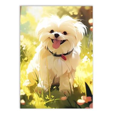 Imagem de Placa Decorativa Cachorro Shih Tzu Ilustração Jardim Decoração Poster Quarto Sala