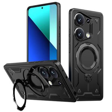 Imagem de SORAKA Capa para Xiaomi Poco M6 Pro 4G com suporte,compatível com MagSafe,Capa para Xiaomi Poco M6 Pro 4G com chapa de ferro Capa resistente que absorve choques Proteção contra quedas de nível militar