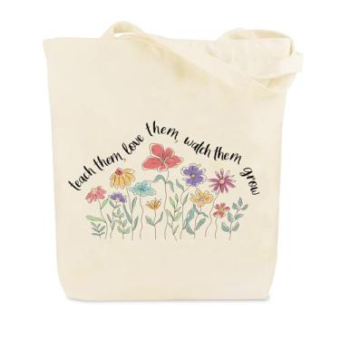 Imagem de Presentes de agradecimento do professor, sacola de presente de agradecimento para professores, sacolas de lona personalizadas para mulheres, agradecimento, Natal, professores, aniversário, dia de ação