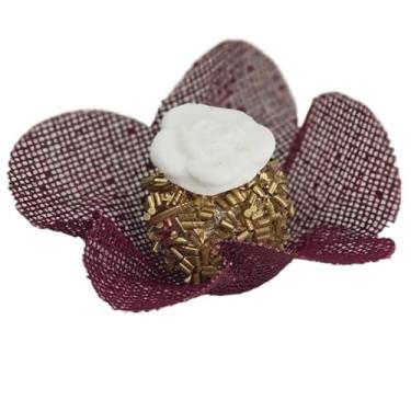 Imagem de Lindas embalagens de doces, 25 papéis de embrulho simples com flores únicas, biombos escoceses, casamentos, estreias, festas (COR MARSALA)